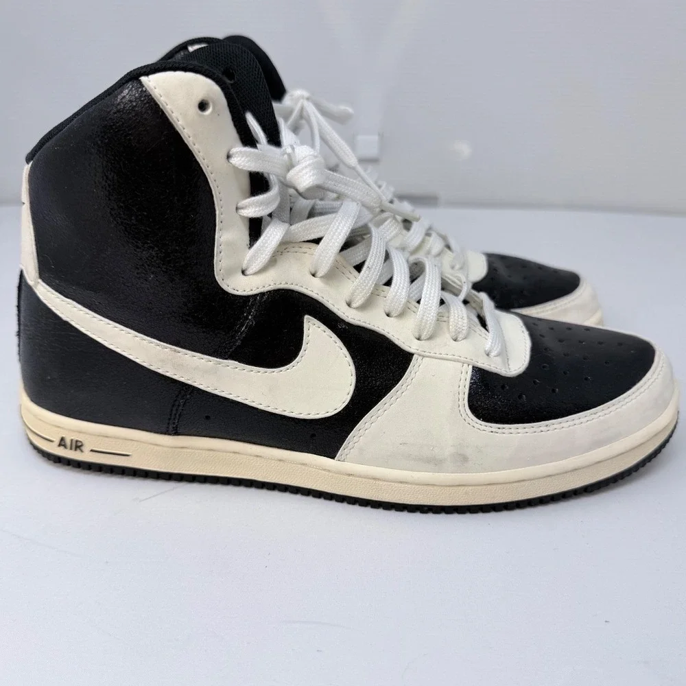 Nike Air AF1-Light High Top Sneakers Womens Black White Athletic Shoes